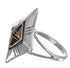 Southwest Multicolor Inlay Genuine Stering Silver Ring Size 8-1/2 RX84065